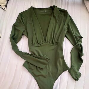 Abercrombie soft collection sage green body suit